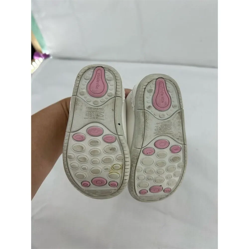 Stride Rite SRT Emilia Baby Walker Shoes White Size 4.5W 4.5 Girls